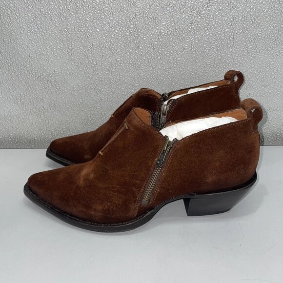 NEW FRYE Women’s Sacha Moto Shootie Ankle Boots – Brown – Size 9.5M – - Picture 7 of 10